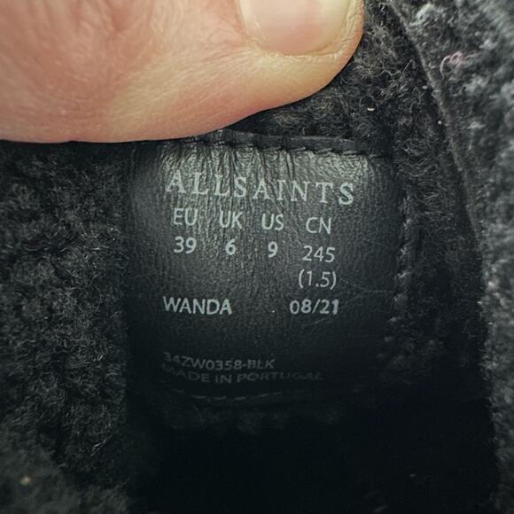 ALLSAINTS WANDA SUEDE combat boots black color US 9 EU 39 - Picture 15 of 16